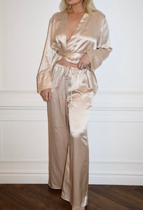 Champagne Silk Tassel Robe Top