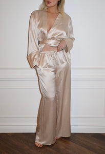 Champagne Silk Tassel Robe Top