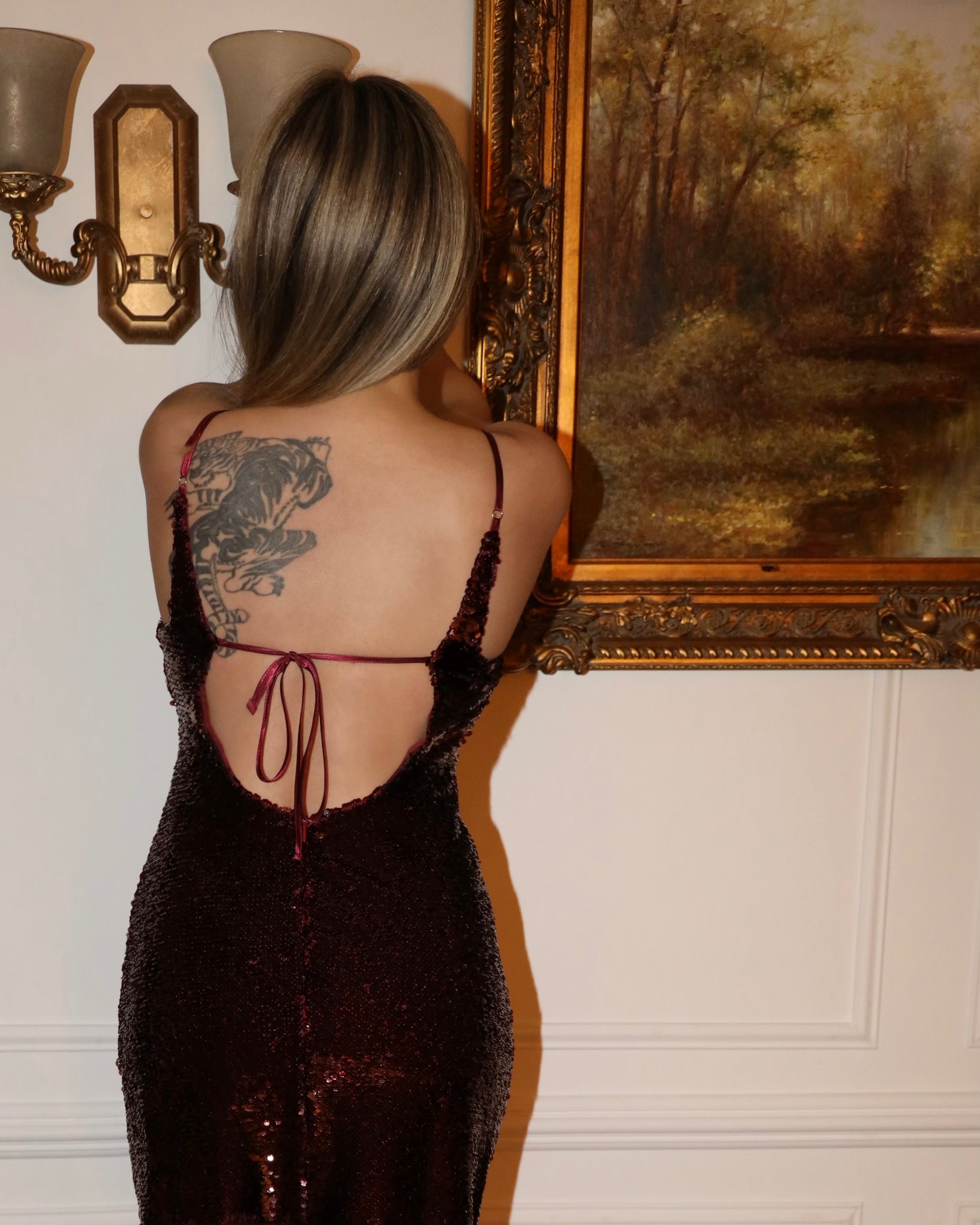 Sequin & Lace Cocktail Dress
