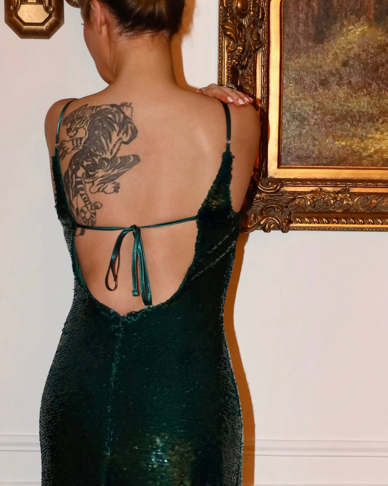 Sequin & Lace Slip Gown